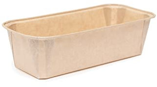 Ecopack Einweg-Plumcake Formen aus natürlichem Papier, backofenfest bis 220 °C, Maße 20 x 7 x 6 cm, 6 Stück