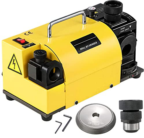 BLOSSS Portable Drill Bits Sharpener Grinder MR-13B End Mill Sharpener Re-Sharpener with 11 Collects and Angle Adjustable 3-13mm(15mm) Grinding Sharpening Machine CNC Router Bit Sharpener