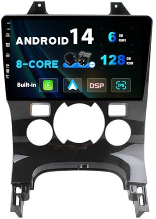 SXAUTO Android 12 - [6G+128G] - IPS Autoradio pour Peugeot 3008 (2013-2018) - sans Fil Carplay/Android Auto/DSP - LED Caméra + MIC - 9 Pouce 2 Din - Dab Volant 360-Camera Fast-Boot AHD 4G WiFi BT5.0
