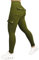Nuofengkudu Damen Sport Cargo Leggings mit Taschen High Waist Stretch Cargohose Eng Hosen Push up Sportleggins Stretch Jeggings Gym Fitness Outdoor Workout Sporthose Y-Armee Grün L
