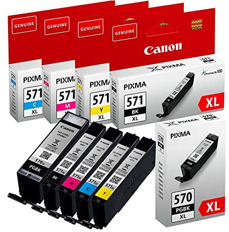 Canon Original Tintenpatronen PGI 570XL CLI 571XL Multipack (BK/C/M/Y) - Passend für PIXMA MG5700, MG5750, MG5751, MG5752, MG6800, MG6850, MG6851, MG6853, MG7700, MG7750, MG7751, MG7752, MG7753