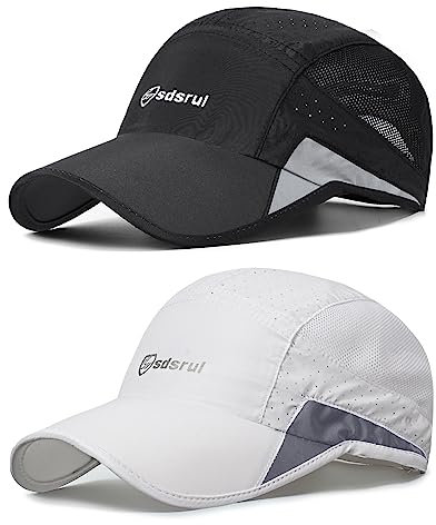 AYPOW Basecap Herren Damen, 2 StüCk Atmungsaktive Sport DüNn Mesh Sommer Kappe, Verstellbar Schnelltrocknend Leichte Sonnenschutz Baseball Cap FüR Outdoor Running Tennis Golf Reisen