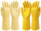 Disfore Rubber Cleaning Gloves Kitchen Dish - Thick Kitchen Gloves for Washing Dishes, Reusable Rubber Gloves for Washing Dishes, 2 Pairs Yellow Beige Medium