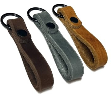 Hund natürlich Schlüsselanhänger aus Rindsleder – Handgefertigt in Deutschland – Echtleder Anhänger mit Ring in schwarz matt, ca. 10 cm – Edles Accessoire für Männer & Frauen – Unisex Geschenkidee