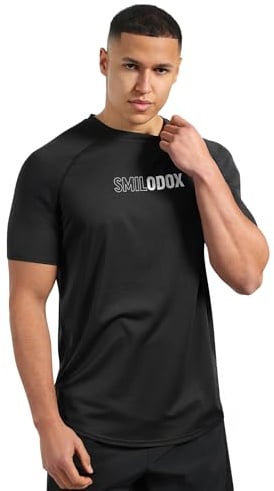 SMILODOX T-Shirt Powerfit Pro Herren, Atmungsaktives Kurzarmshirt, Schnelltrocknendes, strapazierfähiges Funktionsshirt für Laufen, Gym & Sport, Kompressionsshirt mit Rundhalsausschnitt