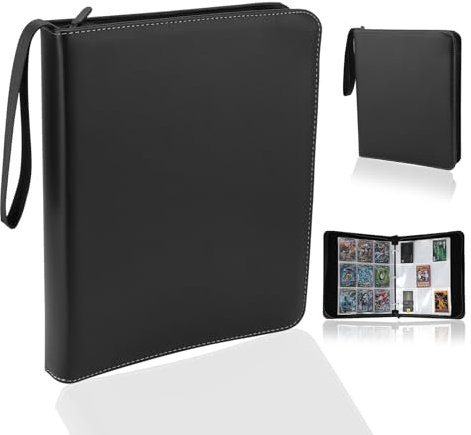 900 Pockets Card Binder with Sleeves, Trading Cards Holder for Game Card Baseball Card Organizer, for MTG Zip Folder, for Yugioh Card Storage Album Loading Pocket Binder for TCG