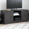 Rantry Meuble TV noir 99 x 39 x 44 cm en acier meubles, table pour TV, meuble TV salon, meuble bas pour TV de salon industriel, support TV NN