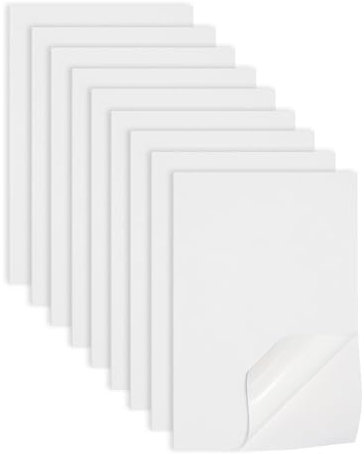 Jtnohx Moosgummi Selbstklebend, Selbstklebende Moosgummi Platten, 9 Stück 17.78×28.7cm EVA Bastelschaum mit selbstklebender, Klebriger EVA Schaumstoffplatte zum Basteln DIY(Weiß Farben)