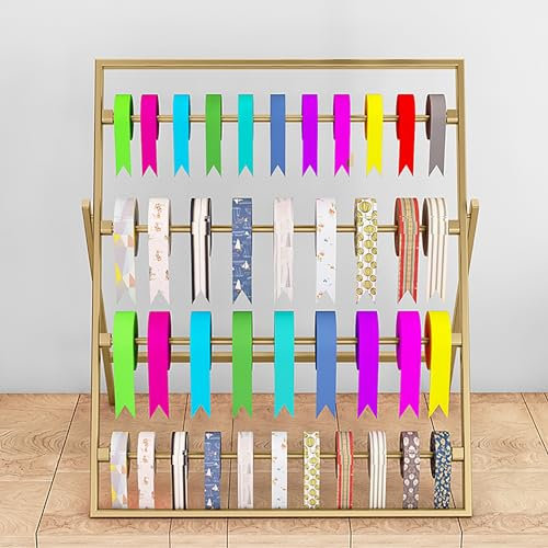 Metallregal für Bastelzubehör, 4-Ebenen Standregal für Klebeband, Geschenkpapier, Vinylrollen - Tragbarer, stabiler Dispenser/Aufbewahrungshelfer