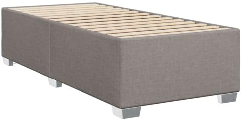vidaXL Bettgestell, Bett mit Bettfüße Lattenrost, Polsterbett für Schlafzimmer, Einzelbett Bettrahmen, Modern, Taupe 100x200cm Stoff