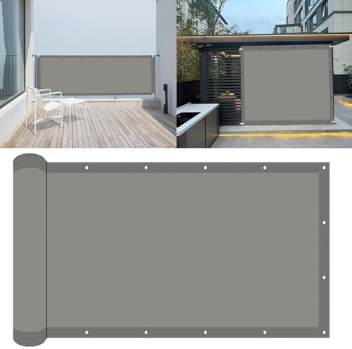 Sport Sonnensegel 2.8 x 2.8 m Wasserdicht Windschutz Uv-Schutz Pergola Sonnensegel Premium Polyester für Überdachung Balkon Terrasse Schwimmbad, Hellgrau