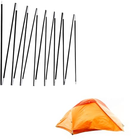 Tentilt Ersatzzeltstangen, 9,5 mm, vormontierte schwarze Aluminium-Zeltstangen, 6 m, 3,8 cm, 7001 T6 beheizte Zeltstange, 1 Stangen-Packung