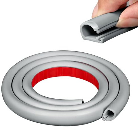 Inscrip Mini Kabelkanal Selbstklebend, Flexibler Kabelkanal Halbrund,Kabelbrücke Boden für Kabelschutz, für Haus Büro, Universaler Boden Outdoor Innenbereich Kabelkanäle, 7mm Höhe (Grau, 4m)