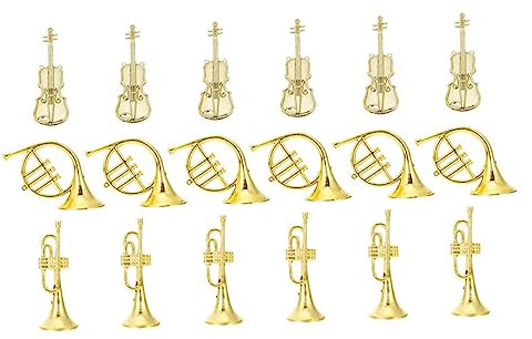 VICASKY 4sätze Miniatur Musikinstrumente Weihnachtsbaum Dekoration Teiliges Mit Geige Horn Und Posaune Für Weihnachtskränze Und Christbaumschmuck