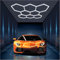 Hexágono Luces LED para Peluquería Garaje Gimnasio Almacén Auto Car Detailing Taller Centro Comercial, 25200LM Ultra brillante 8 Rejillas nido de abeja Garaje Luces de techo LED Pared Decoración