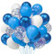 Luftballons Blau, 52 Stück Blaue Ballons Geburtstag Hellblau Latex Helium Luftballons Metallic Konfetti Ballons Set Für Junge Mann Geburtstag Baby Shower Hochzeit Taufe Babyparty Deko Junge,12 Zoll