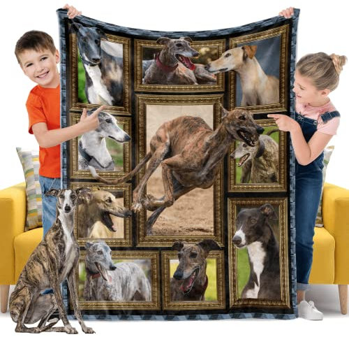 Kevcer Windhund-Hundedecke für Jungen, Mädchen, Kinder, Windhunde, Geschenke für Mädchen, Jungen, Kleinkinder, Babydecken und Überwürfe für Geburtstag, Weihnachten, Couch, Bett, 101,6 x 127 cm