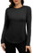 PINSPARK Sport Fitness T-Shirt Damen Atmungsaktiv Sportshirt Schlanke Passform Sonnenschutz Shirt UPF 50+ Uv-Schutz Shirt Outdoorshirts mit Daumenlöche für Sport Pilates Yoga Schwarz XXL