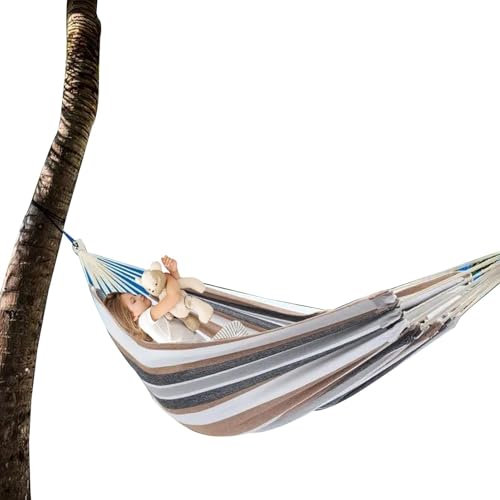 Thickened Fabric Hammock, Tree Hammock for Camping, Durable Outdoor Hammock, Relaxing Beach Hammock, Lightweight Travel Hammock, Family Hammock Swing Camping Hammock for Two
