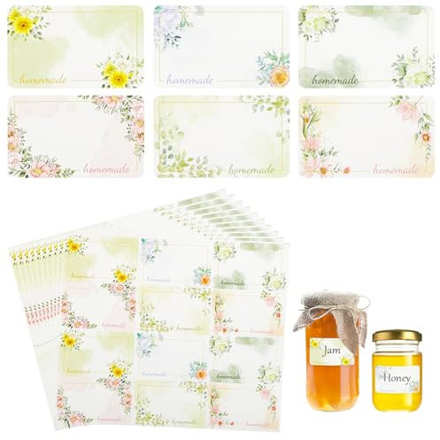 Marmeladenetiketten, 540 Stück Selbstklebend, Aufkleber für Gläser, Flaschen und Tüten (30 x 50 mm)