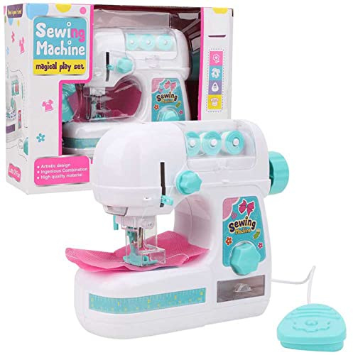 Aoaoy Children's Sewing Machine Toy with Foot Pedal, Portable Electric Medium Size Sewing Machine, Educational Interesting Toy for Kids Beginners Aged 8 Years and Up