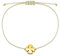 Selfmade Jewelry Kleeblatt Armband Glücksbringer Prüfung Größenverstellbares Armkettchen für Mädchen & Frauen Inkl. Geschenkverpackung (Gold - Beige)