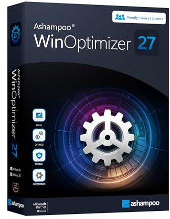 WinOptimizer 27 - Increase the performance, stability and system optimizer – License for 3 PCs – for Win 11, 10, 8.1, 7
