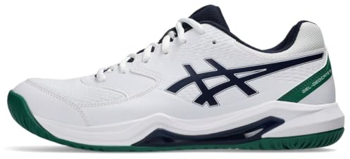 ASICS Men's Gel-Dedicate 8 Tennis Shoes, White/Midnight, 9 UK
