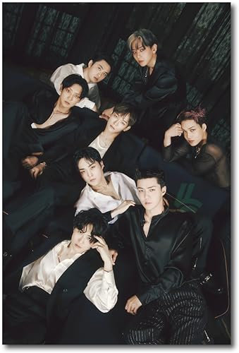 Lebe and Liebe EXO Poster, K-Pop Idols Kai, Baekhyun, Chanyeol, Sehun, Suho, Chen, Lay, Xiumin, D.O., Album Hits from Love Shot to Obsession, Concert Imagery, Fan Collectible Photo, Wall Decor