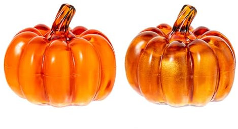 XNSHUN Halloween Deko LED Kürbis Lichter, 2 Stück Kürbis Deko, Thanksgiving Tischdekoration Kürbis Laterne Für Erntedankfest Halloween Weihnachten Tischdeko Innen Party