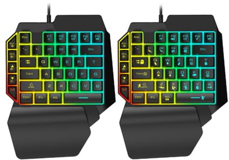 DIYEAH 1 Pièce Clavier Mécanique à Main Rétroéclairé Clavier de Jeu Compact pour Ordinateur Portable pour Divertissement