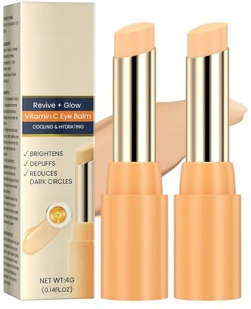 Revive Glow Vitamin C Eye Balm, Hydrating Eye Cream, Augencreme Anti Aging, Reduziert Augenringe & Schwellungen, für Alle Hauttypen (2PC, 4g)