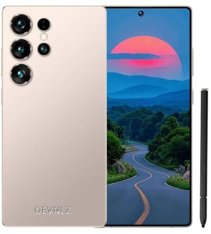 OEVNLZ A25 Ultra Handy, 7,3 Display, 8GB+256GB, Dual SIM + TF (128GB erweiterbar), Dual-Kamera, ohne Vertrag, für Anfänger – Gold