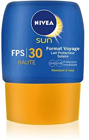 NIVEA SUN Sonnenmilch Protect & Hydrate LSF 30 (1 x 50 ml), Sonnencreme Reisegröße, Sonnenschutz für Erwachsene, feuchtigkeitsspendend und wasserfest