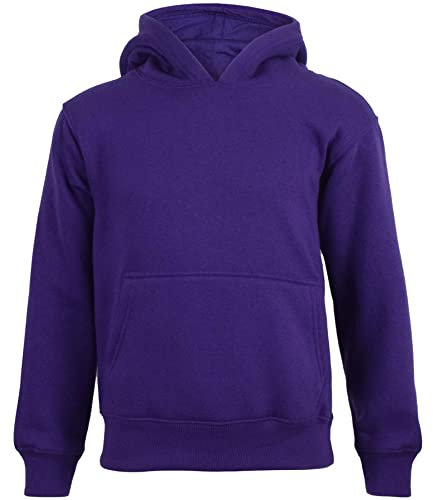 A2Z 4 Kids Girls Boys Plain Sweatshirt Tie Dye Pullover - Plain Sweat Hoodie Purple 11-12