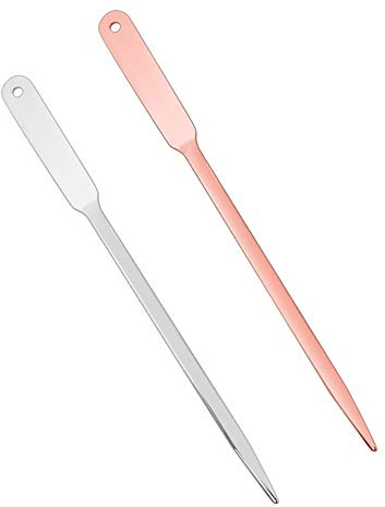 WXJ13 2 Pack Letter Openers Stainless Steel Lightweight Hand Envelope Slitter, Silver and Rose Gold