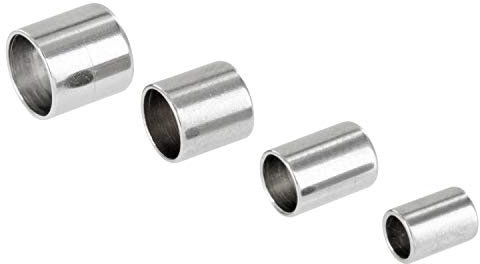 Auroris - Endkappen für Bänder aus Edelstahl - Loch: 4mm / 10 Stück