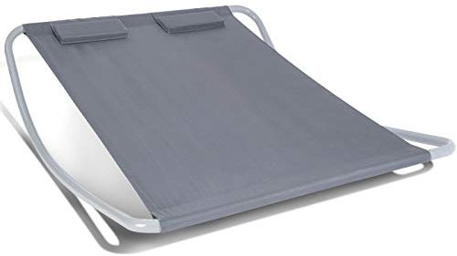 IDMarket – Sonnenliege 180 cm Leinwand grau