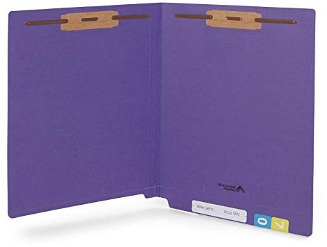 Blue Summit Supplies 50 vollendete Dokumentenmappen mit Verschlüssen, mit Endlasche, violette Dokumentenmappen mit Verschlüssen, Mappen mit zwei Zinken, Aktenordner, Briefgröße, lila, 50 Stück