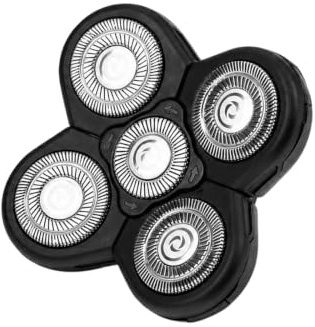 KOET Rasierklingenköpfe, Universal-Ersatz-Rasierklingenköpfe, elektrischer Rasierer, drehbarer 4D-Schneidkopf, passend für alle 5-Kopf-Rasierer (schwarz)