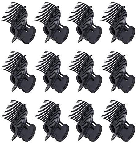 12 Pcs Hot Roller Clips Plastic Hair Curler Claw Clips for Women Girls Hair Section Styling