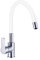 ATCO® Niederdruck Spültischarmatur FLAMINGO flexibler Auslauf Küchenarmatur Einhandmischer Wasserhahn Armatur Küche Spüle Spültisch Chrom-weiss