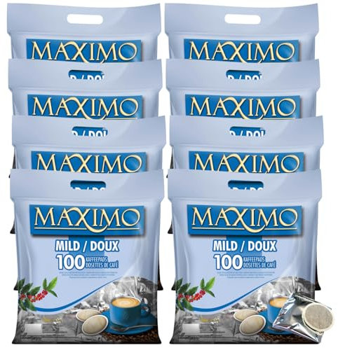 MAXIMO Doux | 8x100 Dosettes de café compatibles SENSEO® | Emballage individuel pour une meilleure conservation et une hygiène irréprochable