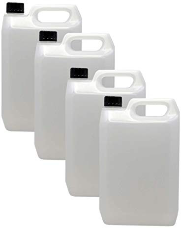 HDPE Jerry 5L 4 Pack with Optional Lids (Black)