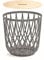 Multifunktioneller Korb 55L Prosperplast Uniqubo aus Kunststoff in grau steinfarben 44,7 (Länge) x 44,7 (Breite) x 45 (Höhe) cm mit Holzdeckel
