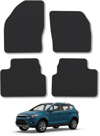 Fits Ford Kuga (2008-2012) 3mm Rubber Car Mats | Tailored Fit Durable Floor Mats Full Coverage Protection Waterproof Accessories Easy Clean Anti Slip Made in the UK