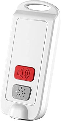 eMylo 130dB Persönlicher Sicherheitsalarm, Wiederaufladbarer Selbstverteidigungsalarm Schlüsselanhänger Notfall-LED-Taschenlampe für Frauen, Ältere, Kinder (Weiß, 1 Packung)