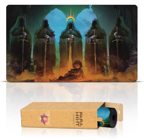 Paramint Amon Sûl (Bordes cosidos) - Alfombra de Juego El Señor de los Anillos - Compatible con tapete de Juego Magic The Gathering - Juega a MTG, YuGiOh, TCG