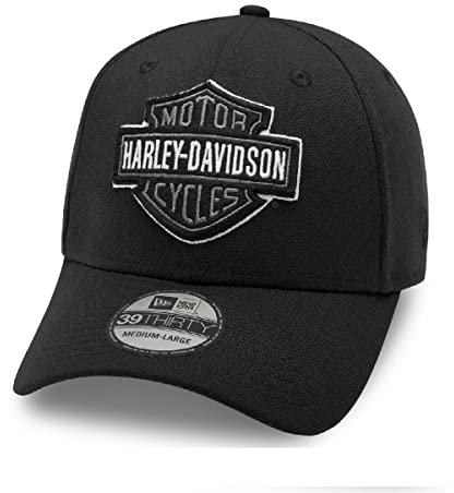 HARLEY-DAVIDSON Bar & Shield Cappy 39Thirty Baseball-Cap B&S Biker Kappe Cappy Motorrad Basecap Tonal Logo Damen Herren, Schwarz-Weiss, L