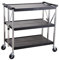 METRO Professional Servierwagen GFT1003, Rollwagen klappbar, 4 Räder mit 2 Bremsen, 3 Etagen, 50kg pro Ablage, schwarz